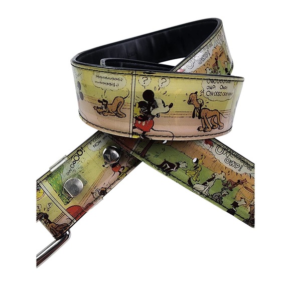 Disney Vintage Mickey Mouse Cartoon Clear Plastic Belt Detachable Belt Large - Picture 1 of 9